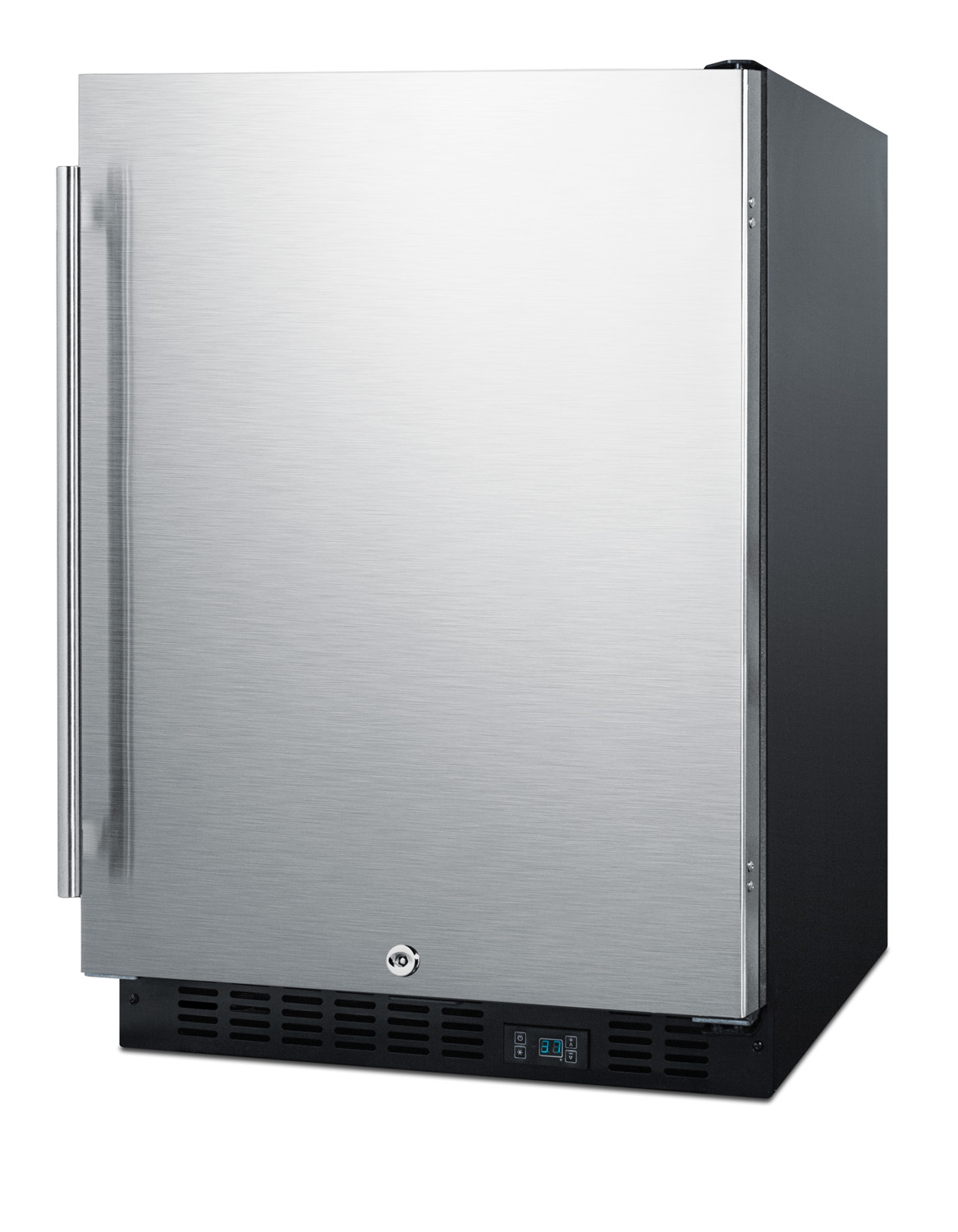 Built-in undercounter commercial all-refrigerator w/SS interior, lock, and digital thermostat